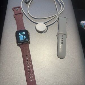 Apple Series 5 Smartwatch with Burgundy and Gray Bands